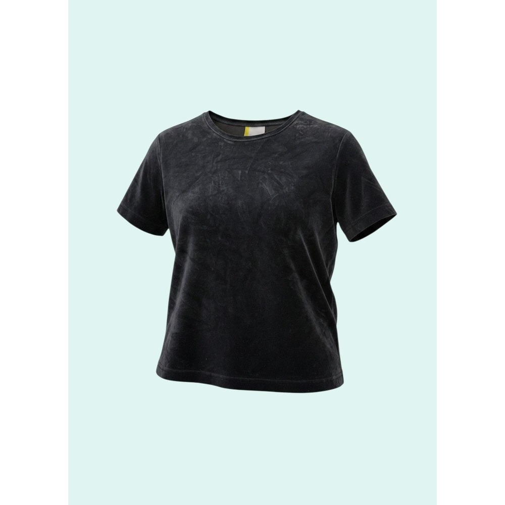 Hanna Andersson Size S Black Velvet Short Sleeve Top Minimalist